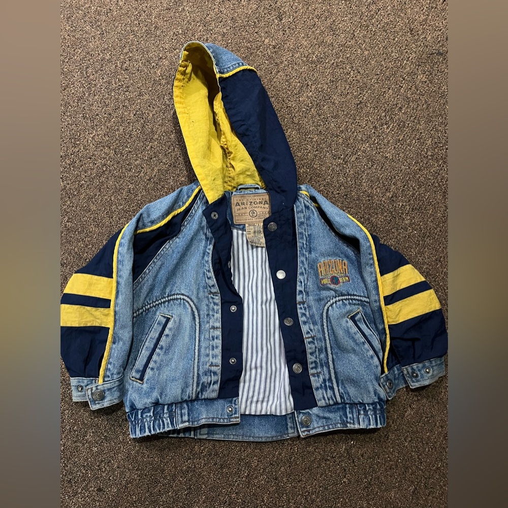 VTG 90s Boys Arizona Denim/Hooded Wind Breaker M